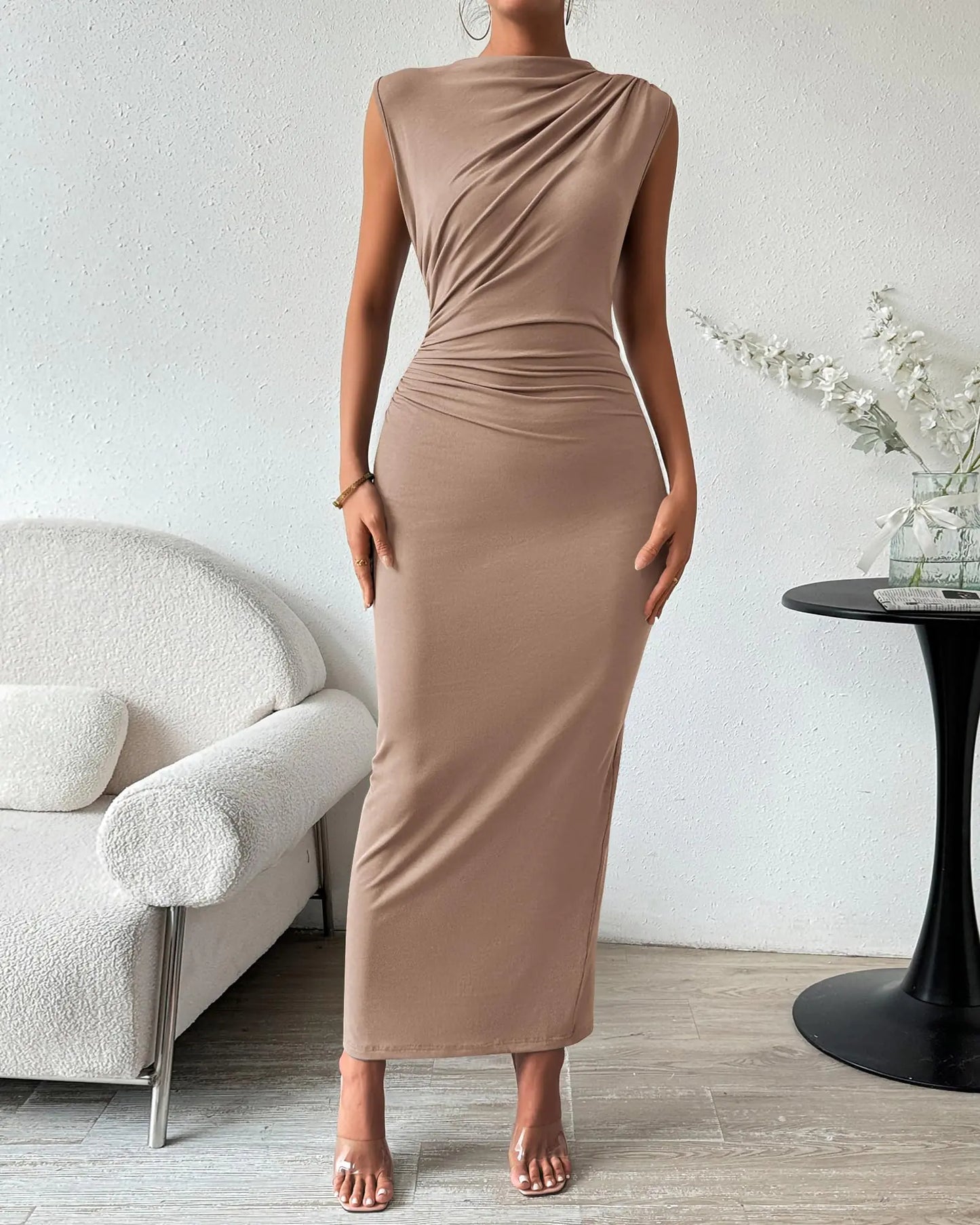 Casual Sleeveless Back Slit Elegant